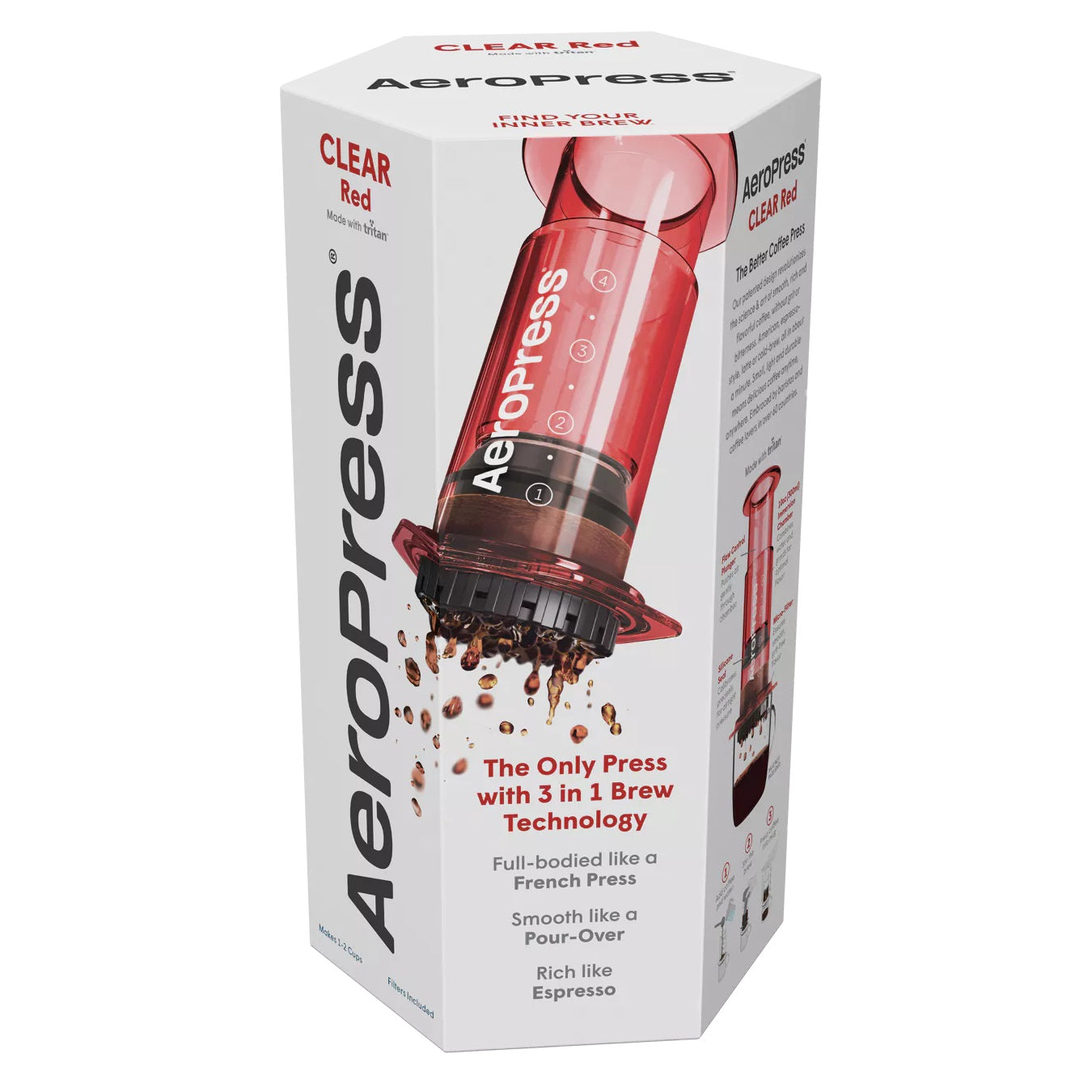 AeroPress Clear aparati za kafu, crveni