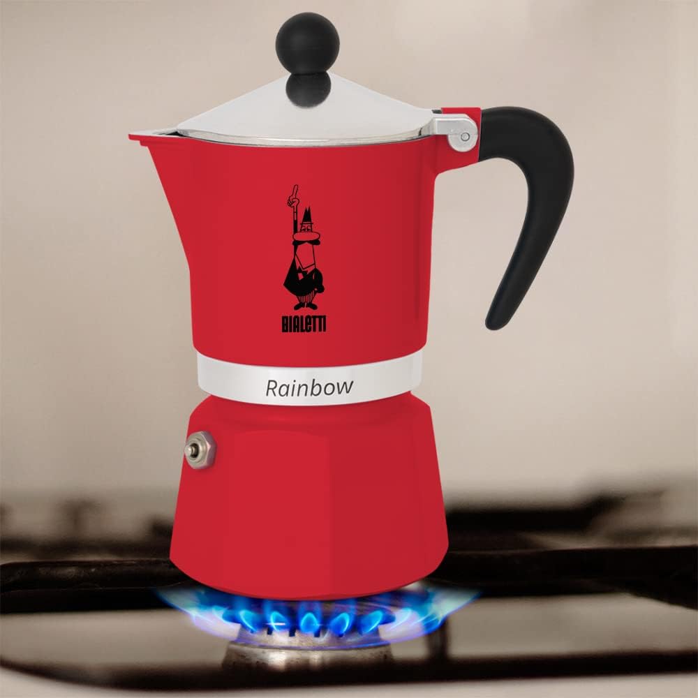 Bialetti Rainbow 3 cups aparati za kafu, crvena