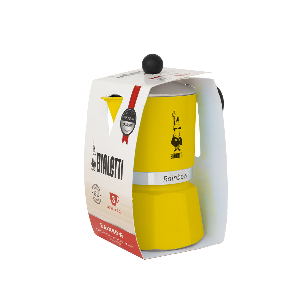 Bialetti Rainbow 3 cups aparati za kafu, žuta