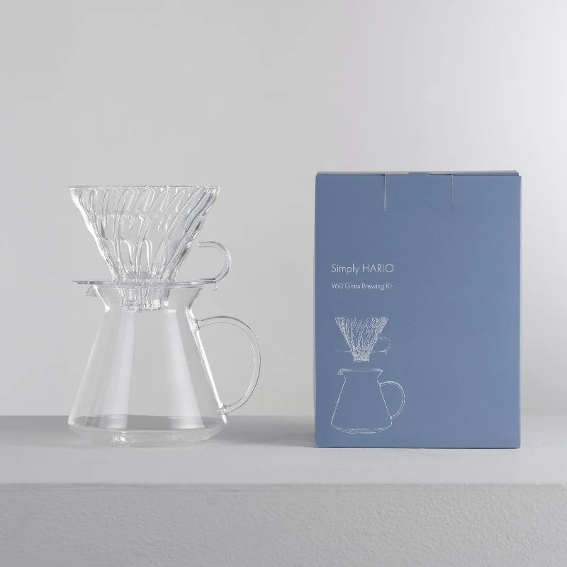Hario Simply V60 dripper & server set za pripremu kafe, staklo (veličina 02)