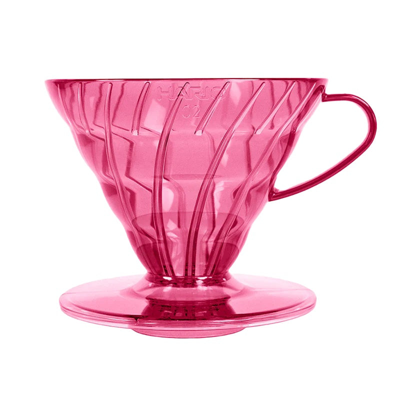 Hario V60 Candy Edition plastic coffee dripper, pink (size 02)